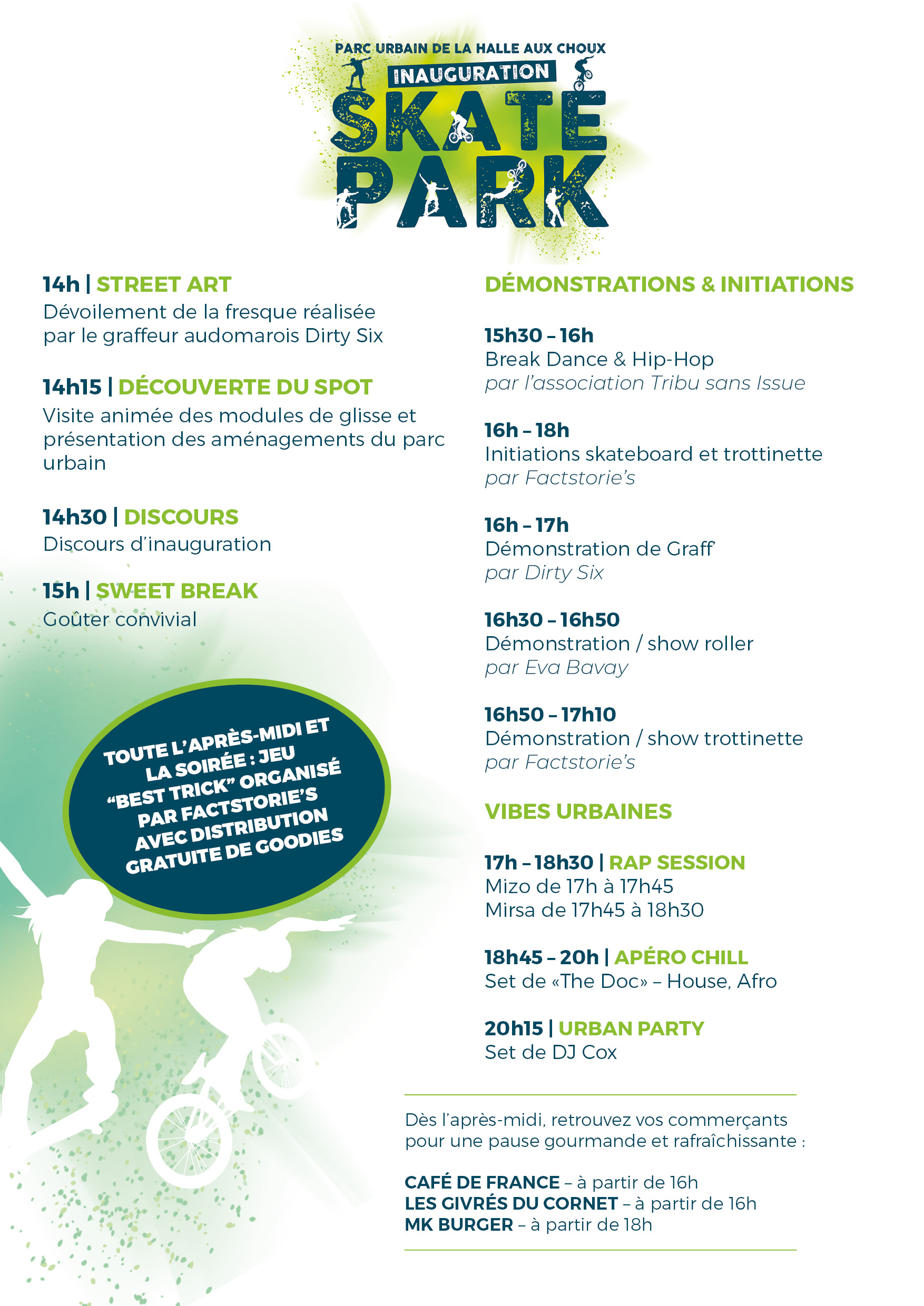 Fiche événement Inauguration du nouveau skatepark sur le site de la Halle aux Choux 
